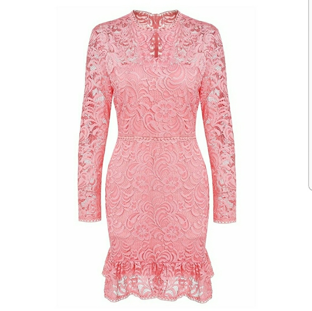 Pink lace dress